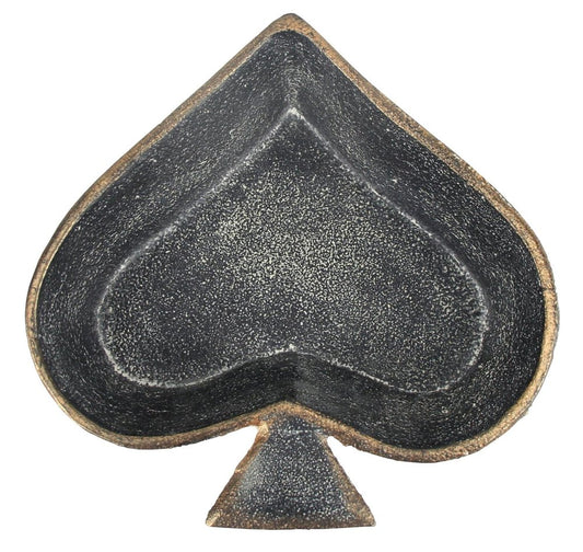 6" Black Ace Of Spades Cast Iron Handmade Vanity Tray