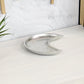 7" Silver Crescent Cast Iron Vanity Tray