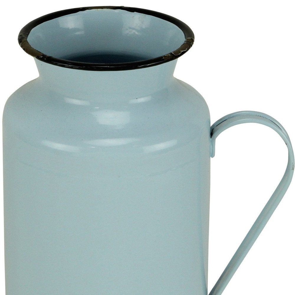 10" Blue and Black Metal Jug Vase