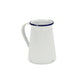 6" White and Blue Metal Jug Vase