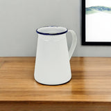 6" White and Blue Metal Jug Vase