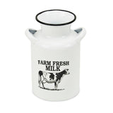 8" Black And White Metal Jug Vase