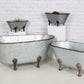 7" Gray Galvanized Metal Hand Painted Tabletop Sculpture