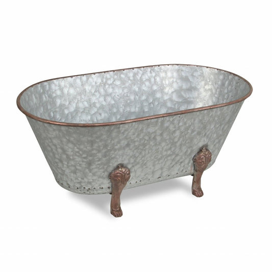 7" Gray Galvanized Metal Hand Painted Tabletop Sculpture