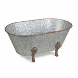 7" Gray Galvanized Metal Hand Painted Tabletop Sculpture