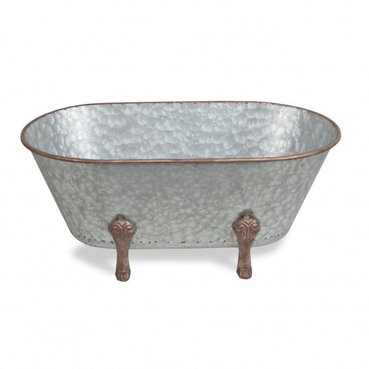7" Gray Galvanized Metal Hand Painted Tabletop Sculpture
