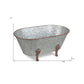 7" Gray Galvanized Metal Hand Painted Tabletop Sculpture