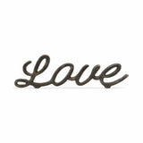 3" Black Cast Iron Love Hand Painted Tabletop Sculpture