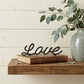 3" Black Cast Iron Love Hand Painted Tabletop Sculpture