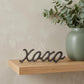 3" Black Cast Iron Hand Painted XOXO Sentiment Tabletop Sculpture