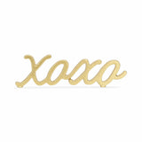 3" Gold Cast Iron Hand Painted XOXO Sentiment Tabletop Sculpture