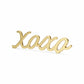 3" Gold Cast Iron Hand Painted XOXO Sentiment Tabletop Sculpture