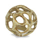 4" Gold Cast Iron Hand Painted Decorative Orb Tabletop Sculpture