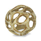 4" Gold Cast Iron Hand Painted Decorative Orb Tabletop Sculpture