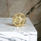 4" Gold Cast Iron Hand Painted Decorative Orb Tabletop Sculpture