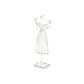 17" Silver Metal Dress Form Sculpture and Jewelry Holder
