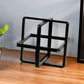 6" Black Metal Abstract Cube Sculpture
