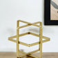6" Gold Metal Abstract Hand Painted Sculpture