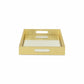 16" Gold Rectangular Wood Handmade Tray With Handles