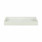 16" White Silver Rectangular Wood Handmade Tray With Handles
