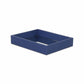 10" Navy Blue Mirrored Glass And Wood Faux Shagreen Vanity Tray