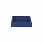 10" Navy Blue Mirrored Glass And Wood Faux Shagreen Vanity Tray
