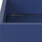 10" Navy Blue Mirrored Glass And Wood Faux Shagreen Vanity Tray