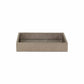 10" Gray Mirrored Glass And Wood Faux Shagreen Vanity Tray