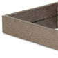 10" Gray Mirrored Glass And Wood Faux Shagreen Vanity Tray