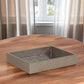 10" Gray Mirrored Glass And Wood Faux Shagreen Vanity Tray