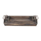 Set of Four Brown Wood Handmade Serving Tray With Handles