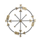 26" X 25" Brass and Black Metal Distressed Compass Wall Decor