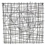 32" X 32" Black Handcrafted Abstract Lines Metal Hanging Dimensional Sculpture