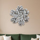 27" X 27" Gray and Off White Galvanized Metal Flower Hanging Dimensional Sculpture