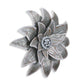 27" X 27" Gray and Off White Galvanized Metal Flower Hanging Dimensional Sculpture