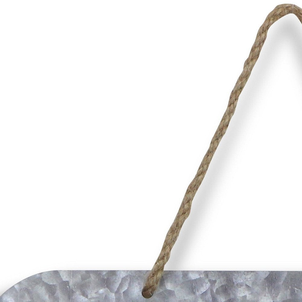 5" X 11" Gray Handcrafted Welcome Galvanized Metal Wall Decor