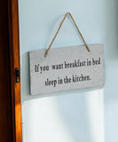 6" X 12" Gray Handcrafted Breakfast In Bed Galvanized Metal Wall Decor