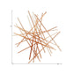 35" X 34" Rose Gold Metal Abstract Lines Hanging Dimensional Sculpture