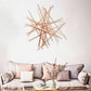 35" X 34" Rose Gold Metal Abstract Lines Hanging Dimensional Sculpture
