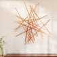 35" X 34" Rose Gold Metal Abstract Lines Hanging Dimensional Sculpture