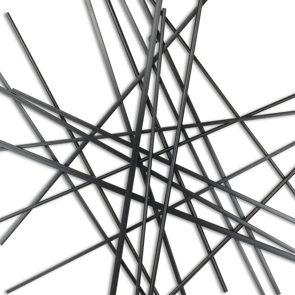 35" X 34" Black Metal Abstract Hanging Dimensional Sculpture