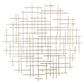 37" X 38" Silver Metal Abstract Lines Round Hanging Dimensional Sculpture