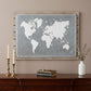 25" X 34" Brown and Gray Wood and Metal World Map Hanging Dimensional Sculpture