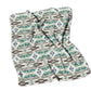 50" X 60" Ivory Gray And Green Faux Sherpa Southwestern Throw Blanket