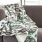 50" X 60" Ivory Gray And Green Faux Sherpa Southwestern Throw Blanket