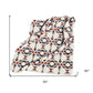 50" X 60" Blue And Off White Polyester Knitted Throw Blanket