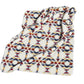 50" X 60" Blue And Off White Polyester Knitted Throw Blanket
