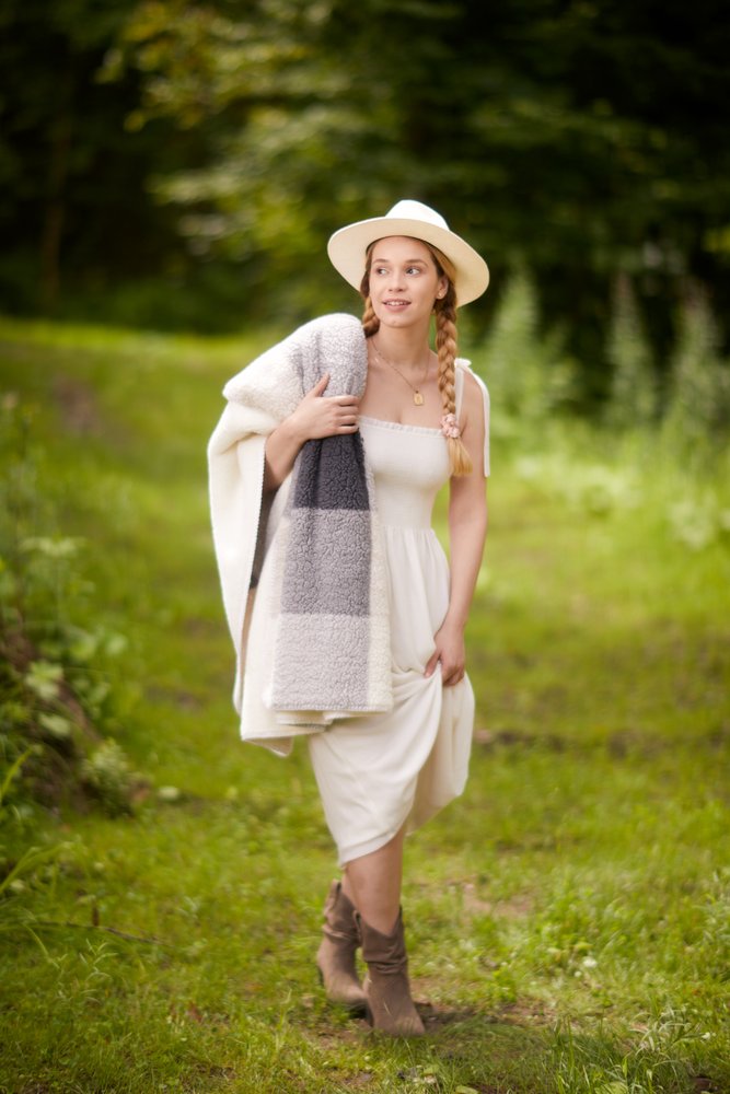 50" X 60" Gray And Ivory Faux Sherpa Plaid Throw Blanket