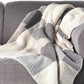 50" X 60" Gray And Ivory Faux Sherpa Plaid Throw Blanket