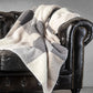 50" X 60" Gray And Ivory Faux Sherpa Plaid Throw Blanket